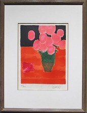 Bernard Cathelin "Roses and Red Pepper" Hand-Signed Lithograph, Limited Ed 100