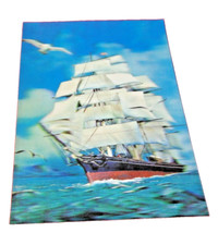 1975 RELIEF POSTCARD 3D Grand Sailboat