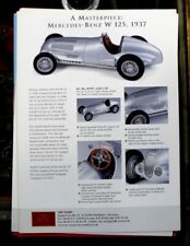 1/18 : CMC PROSPECTUS  DE VENTE RECTO / VERSO MERCEDES W 125 1937 - BON ETAT