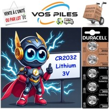 Pile bouton Lithium 3V : CR2032 DL2032 BR2032 ECR2032 EL2032 225 mAh Duracell