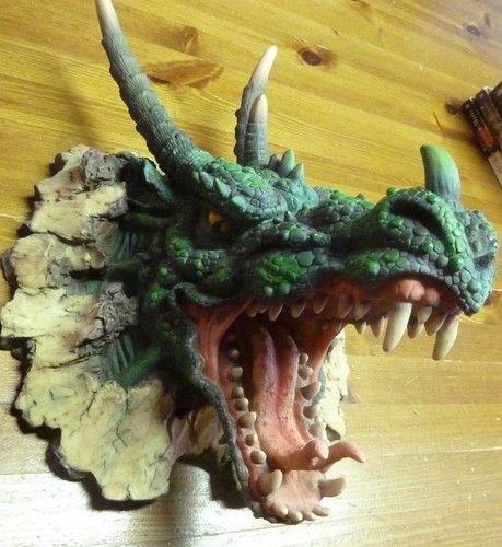 Vintage tête dragon - tête, résine