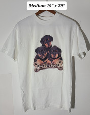 Vintage 90s Rottweiler Puppies White Medium T-Shirt
