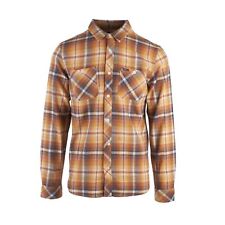 O'Neill Men's Cream Orange Plaid Whittaker L/S Flannel Shirt (S01)