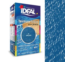 Teinture avec fixateur bleu jean 25 tissu vêtement textile coton lin viscose soi