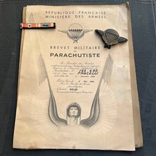 French Paratrooper Patent and Badge 1959 Algerian War of a Blackfoot