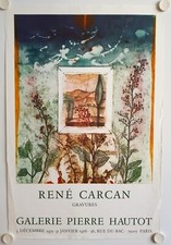 Affiche RENÉ CARCAN 1975 Exposition Galerie Pierre Hautot - Paris