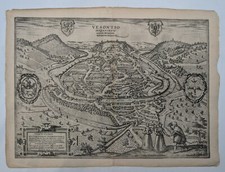 Antique engraving - Besançon - Braun & Hogenberg - circa 1580