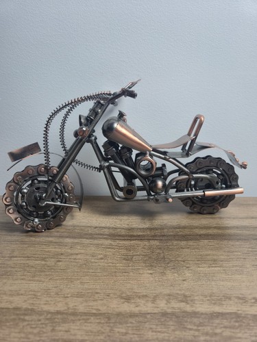 Sculpture moto chopper - , métal