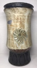 Rare sandstone vase signed J. Guyaux BOUFFIOULX H 25.5 D 13.5 cm