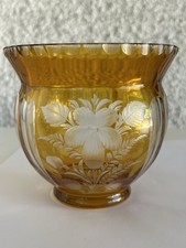 vase en Cristal de Bohême Jaune