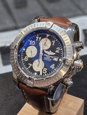 Breitling Super Avenger Men's Black Watch - A13370 Papers