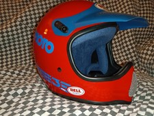 Vintage BELL MOTO 3 PRO MX RACING HELMET 7 -3/4  RED / BLUE  Snell 85