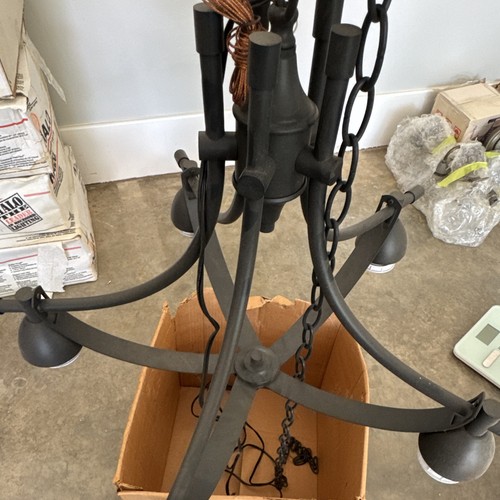 Black metal light - 5-light, chandelier