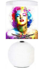 Lampe de chevet céramique blanche. Personnage Maryline Monroe