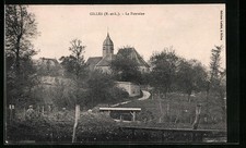 Old postcard Gilles, La Fontaine 1930 