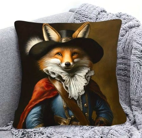 Housse coussin renard - coussin,