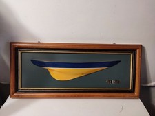 WOODEN FRAME BOAT HALF HULL YANKEE 45X20 CM AQUAVENTURE NEW BOX D