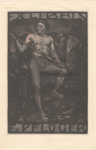 Exlibris bookplate gravure - gravure, sur