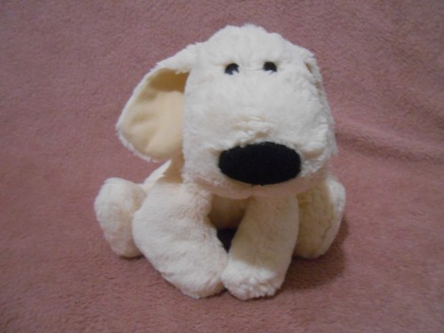 Peluche doudou chien blanc - doudou,