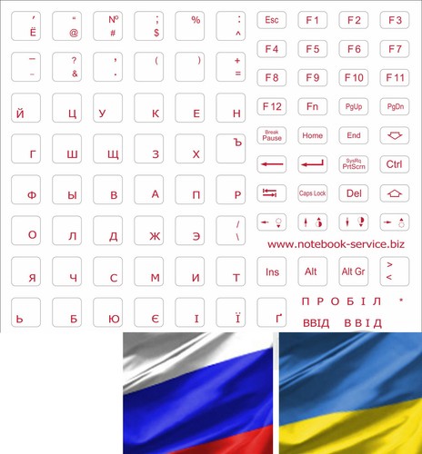 Autocollants clavier russe - autocollants,
