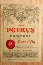 Étiquette Grand Vin Pomerol 1959 magnum 150cl wine label weinetikett ラベル 라벨