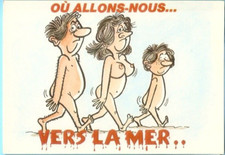 ALEXANDRE   carte postale Humour  MER  et NUDISME/ cp  années  1970/90