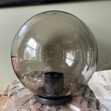 Pair Of Vintage iGuzzini Lights Smoky Polycarbonate Indoor Outdoor Pendant/Stand