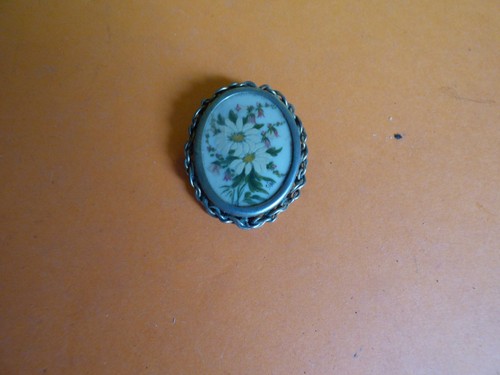 Broche ovale bouquet - de, fleurs
