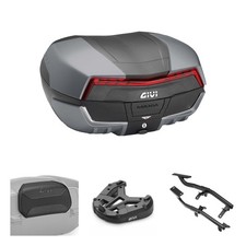 Kit Top Case GIVI V58 MAXIA 5 Graphite Rouge Pour Kawasaki 1000 H2 SX 2018-2025