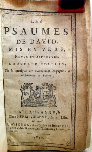 Livre ancien 1810 psaumes - livre,