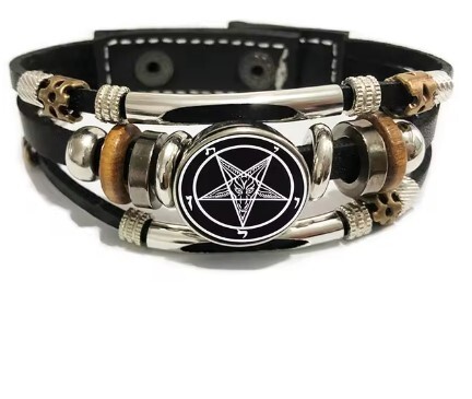 Bracelet satanique baphomet - bracelet,