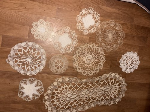 Lot napperons anciens en - anciens,