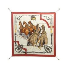 Authentic HERMES ATTELAGE EN ARBALETE Carre 001554S Scarf  #260-007-892-7698