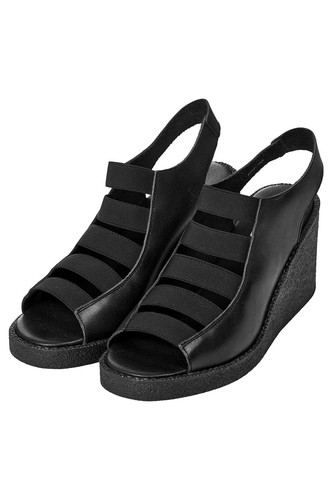 Sandales noires compensees - sandales,