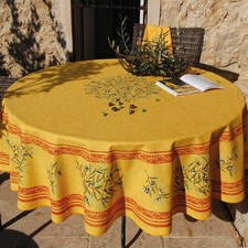 Nappe ronde coton enduit clos