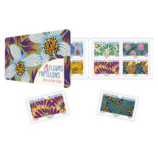 CARNET 12 TIMBRES AUTOADHESIFS LETTRE VERTE FLEURS & PAPILLONS STAMP BC2276 NEUF