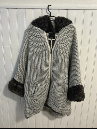 Zara knit poncho cape - zara,