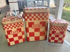 ANTIQUE LUSTUCRU LITHOGRAPH IRON CANVAS ADVERTISING BOXES