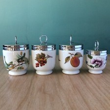 Four (4) Vintage Royal Worcester Fine Porcelain Egg Coddlers England *3 LRG #RW5