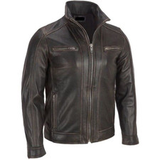 Blouson moto rétro homme cuir