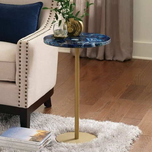 Table appoint agate bleue - d'appoint, en