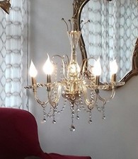 Lustre Cristal 5 Bras Vintage