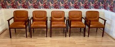 SUITE DE 5 FAUTEUILS CUIR