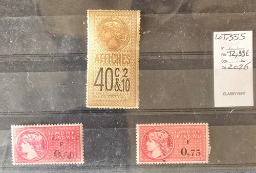 Lot 555 timbres - lot, fiscaux