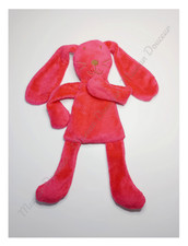 Doudou Plat Lapin Rose