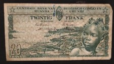 Rare Congo Belge billet de 20