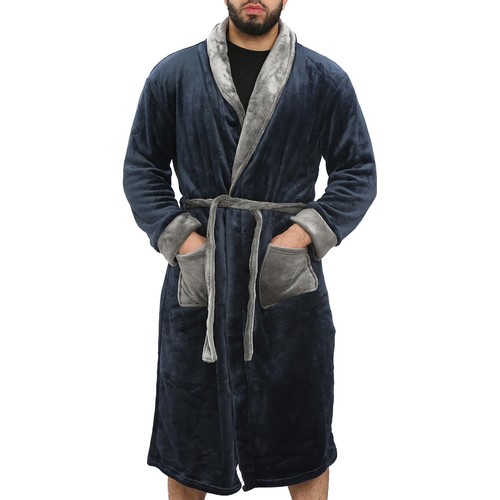 Adultes toison peignoir marine - adultes,