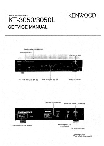 Service manuel instructions - service, d'instructions