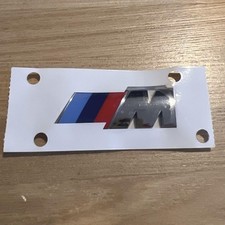 BMW M Emblem Silver Chrome Genuine New Easy Install