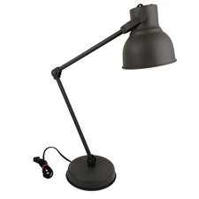 IKEA Hektar Task Desk Lamp Adjustable Arm USB Port Industrial Black Metal Light